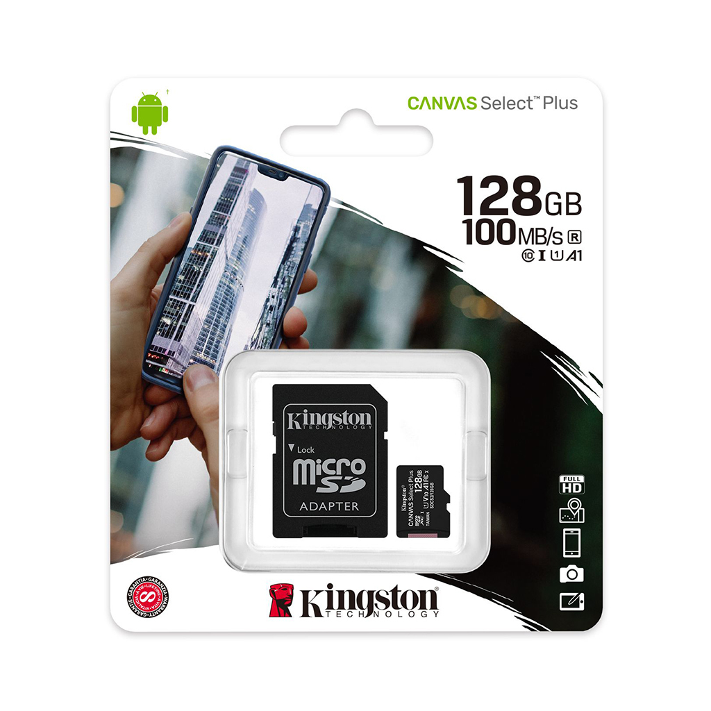 Tarjeta De Memoria MicroSD Kingston Canvas Select Plus 128GB