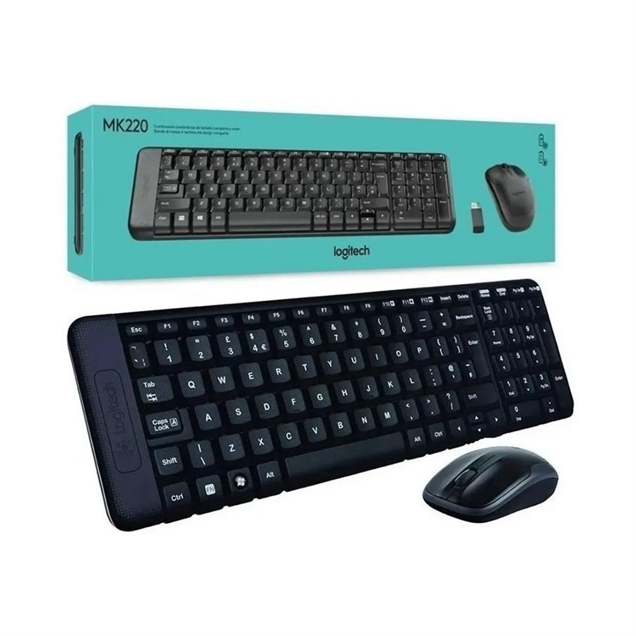 Kit Logitech Teclado + Mouse Inalámbricos MK220