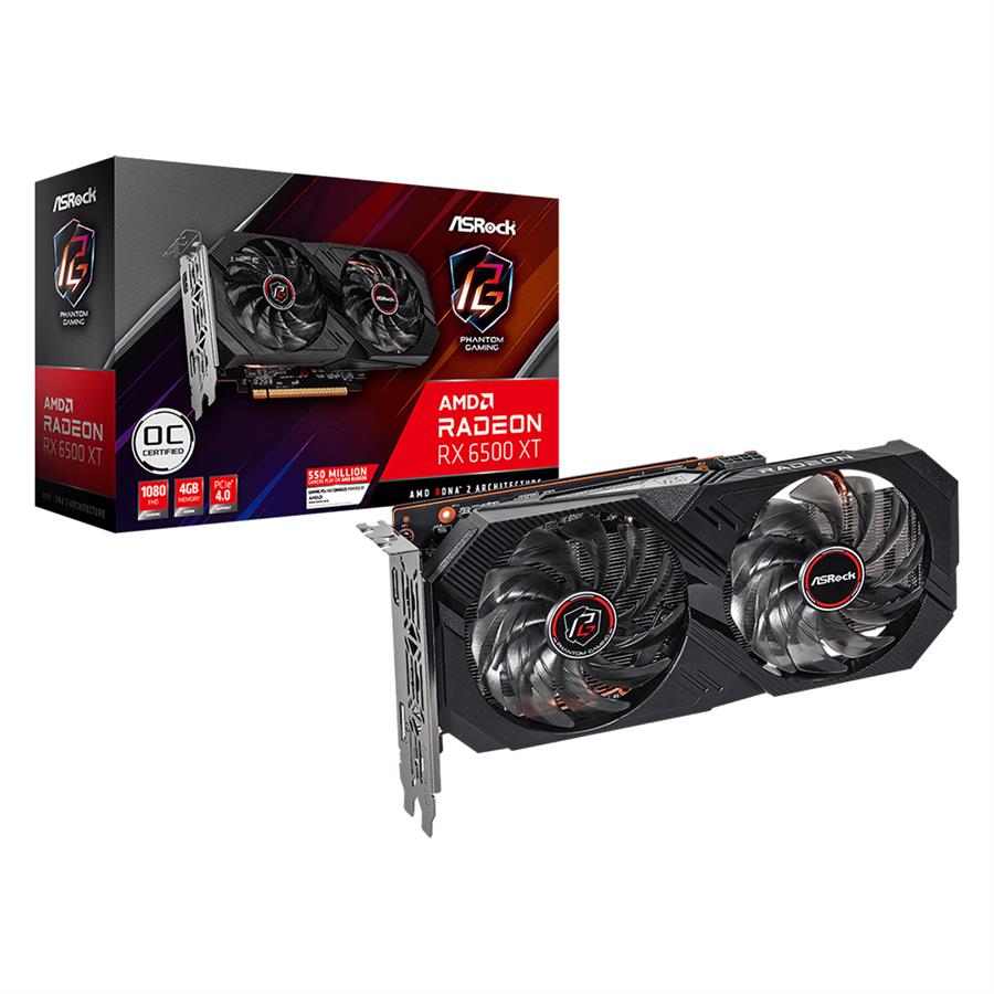 Placa De Video Asrock Radeon RX 6500 XT Phantom Gaming D 4GB OC